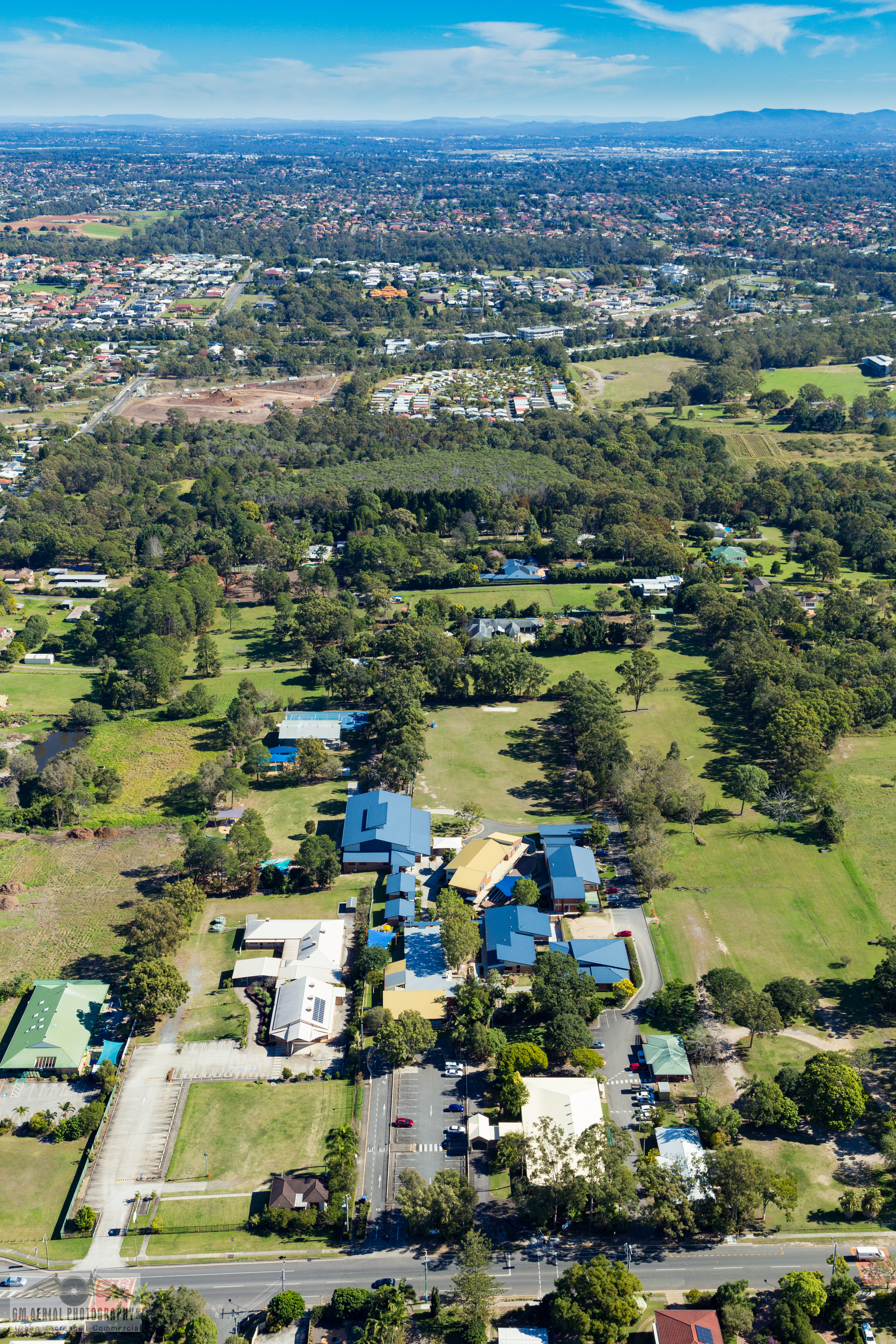 aerial view of the school